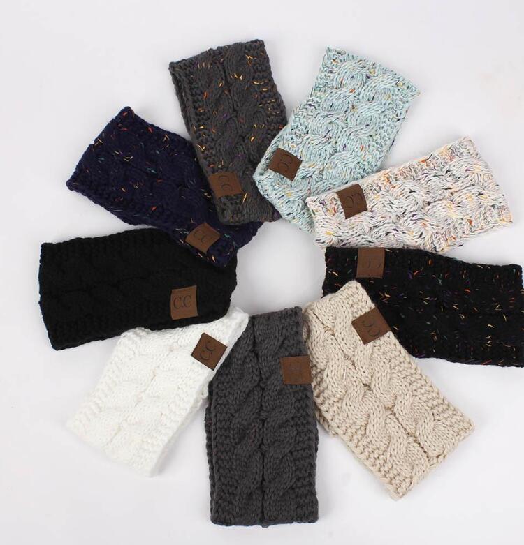 CC Hairband Colorful Knitted Crochet Twist Headband Winter Ear Warmer Elastic Hair Band Wide Hair Accessories