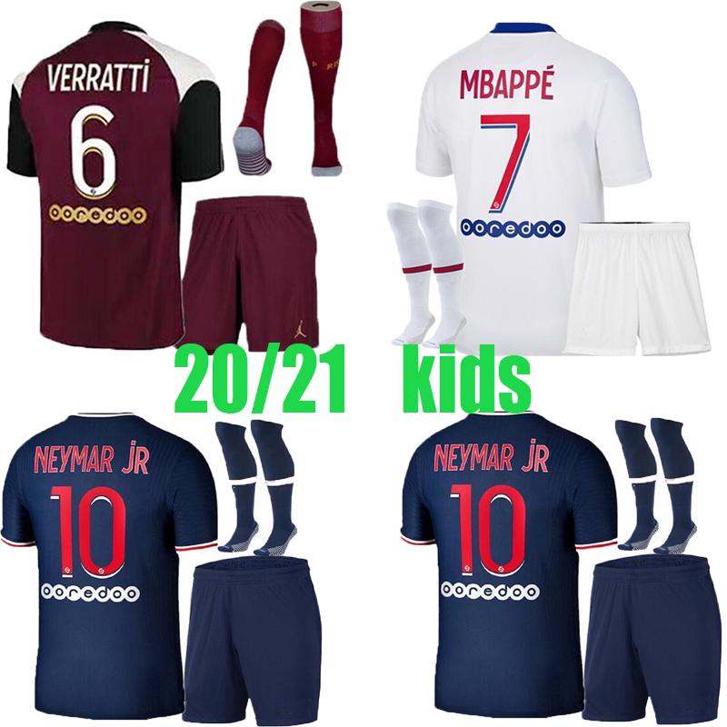 kids 2020 2021 paris MBAPPE soccer jerseys 3rd 4ht kits Paris Maillot ICARDI boys Full set uniform football shirt