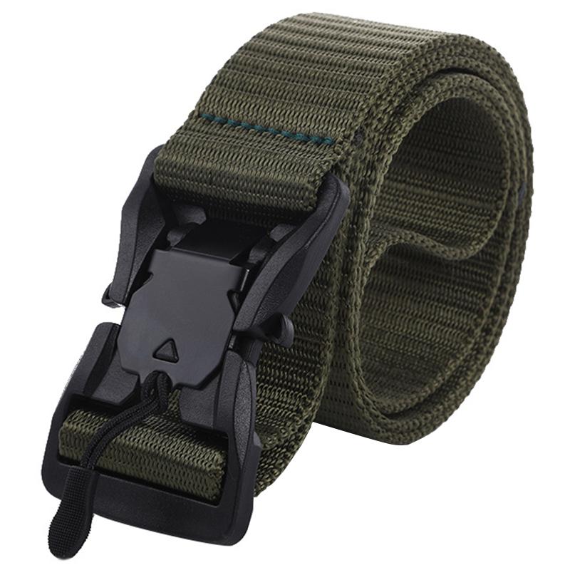Tactical Belt Hard PC Quick Release Magnetic Buckle Belt Soft Real Imitation Nylon Waist Sports Accessories, Army green 
Tactical Belt Hard PC Quick Release Magnetic Buckle Belt Soft Real Imitation Nylon Waist Sports Accessories, Army green