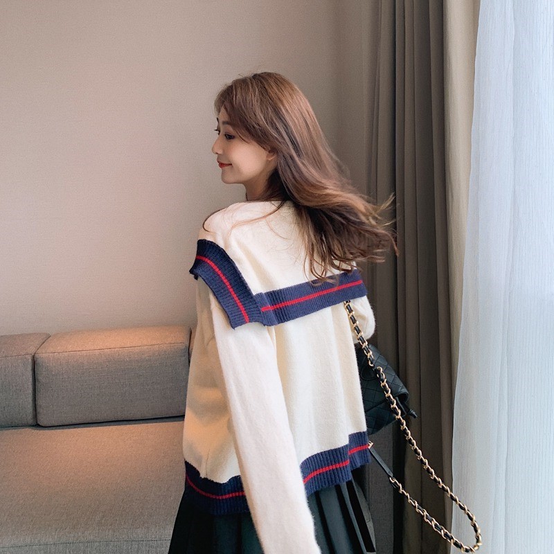 2021 New Fall Sea Turtleneck Short Female Sweater Lazy Crochet Faculty Cardigan Sweet Student Contrast Necklace Y2k Kintwear CJF2, Navy blue.
2021 New Fall Sea Turtleneck Short Female Sweater Lazy Crochet Faculty Cardigan Sweet Student Contrast Necklace Y2k Kintwear CJF2, Navy blue.