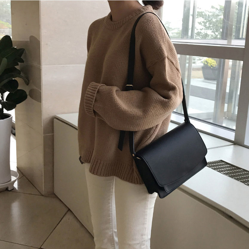 Colorfaith Autumn Winter Women Sweater Pullovers Minimalist Oversize Solid Color Knitted Elegant Ladies Jumpers SW1923 201017