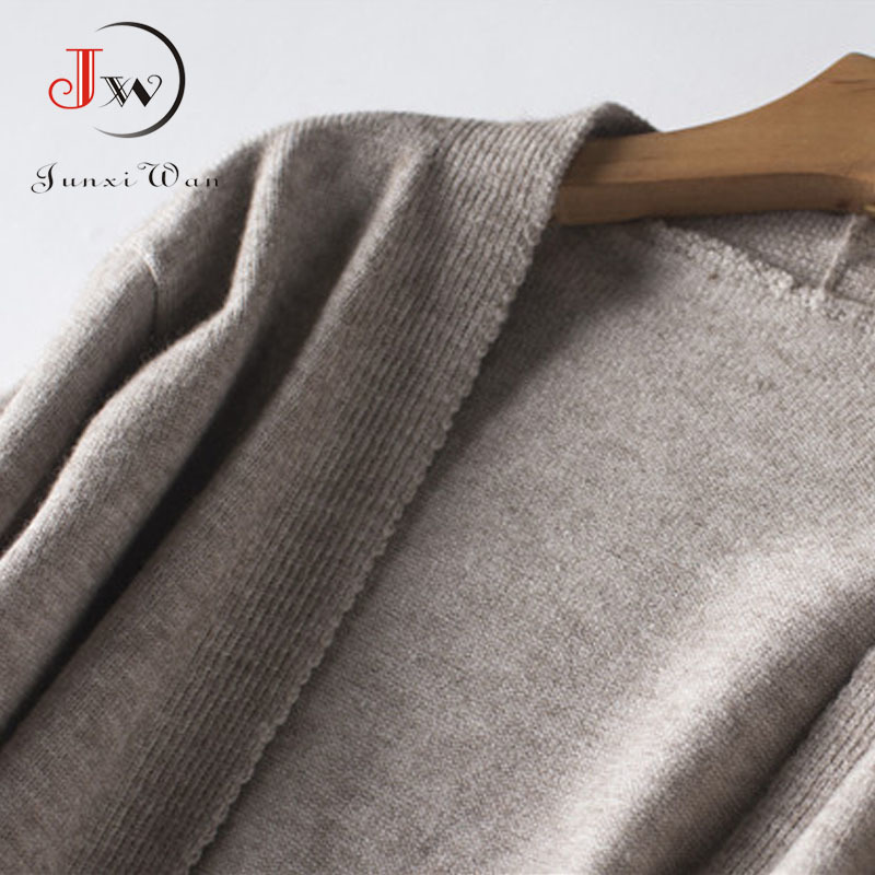 Black Cardigan Women Knitted Long Sweater Elegant Autumn Winter Warm Coat Pull Femme Casaco Feminino 201202