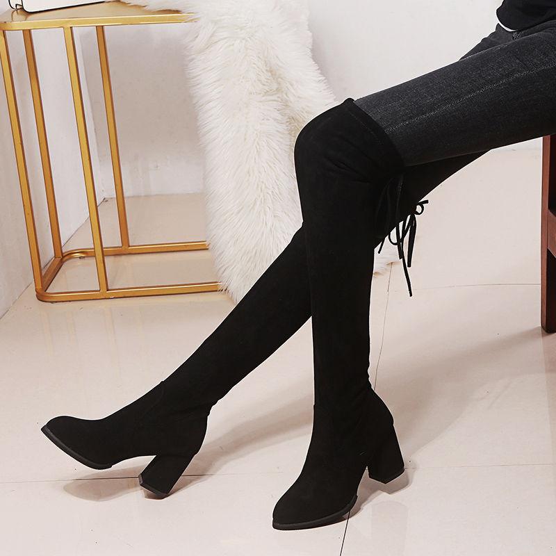 Natascha Women Warm Over The Knee Boots Winter Flocks Square Heel Faux Fur Party Shoes Ladies Fashion Lace up Long Boots Female, Black-7cm
Natascha Women Warm Over The Knee Boots Winter Flocks Square Heel Faux Fur Party Shoes Ladies Fashion Lace up Long Boots Female, Black-7cm