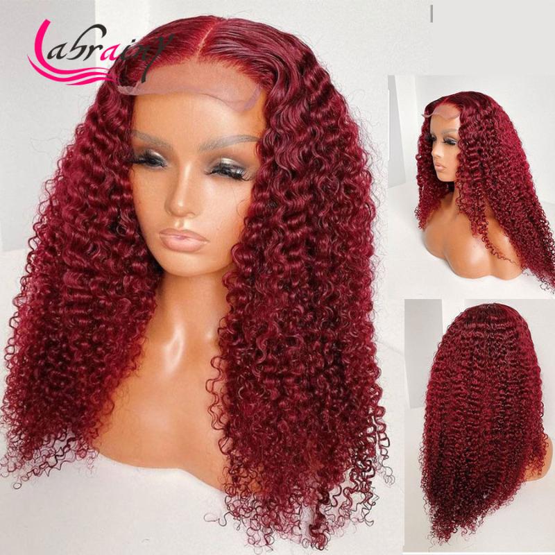 99J 13X6 HD Transparent Lace Frontal Human Hair Wigs Kinky Curly Burgundy Lace Front Wig Deep Wave Pre Plucked Bleached Knots, As pic
99J 13X6 HD Transparent Lace Frontal Human Hair Wigs Kinky Curly Burgundy Lace Front Wig Deep Wave Pre Plucked Bleached Knots, As pic