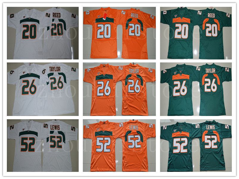 NCAA Mens Miami Hurricanes Football Jersey Vintage 26 Sean Taylor 52 Ray Lewis 20 Ed Reed University Football Shirts Green White Orange, Black
NCAA Mens Miami Hurricanes Football Jersey Vintage 26 Sean Taylor 52 Ray Lewis 20 Ed Reed University Football Shirts Green White Orange, Black