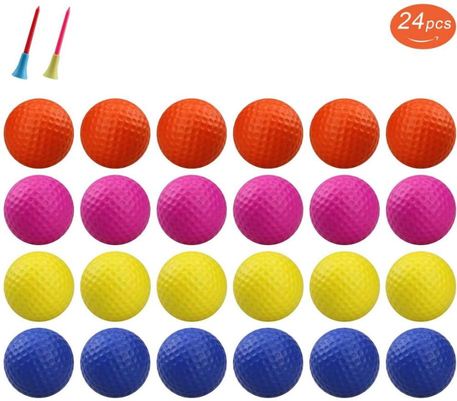 

12/24pcs Crestgolf Practice Foam Golf Balls, Golf Foam Sponge Soft Elastic Practice Indoor &Outdoor Ball