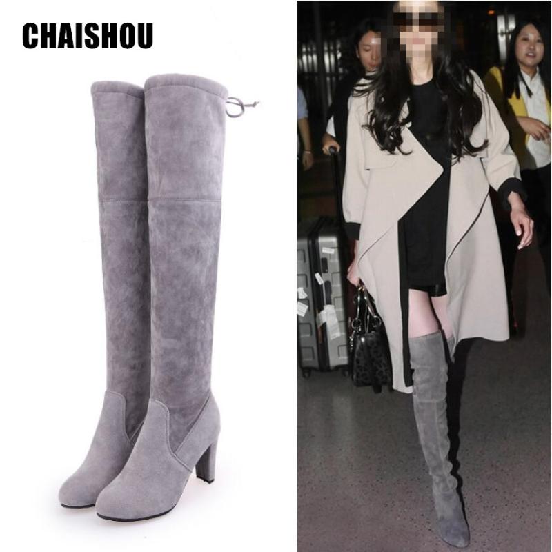 Plus Size Designer Shoes Fashion Female Winter Thigh High Boots Faux Suede Leather Heels Women Over The Knee CS-606, Black
Plus Size Designer Shoes Fashion Female Winter Thigh High Boots Faux Suede Leather Heels Women Over The Knee CS-606, Black