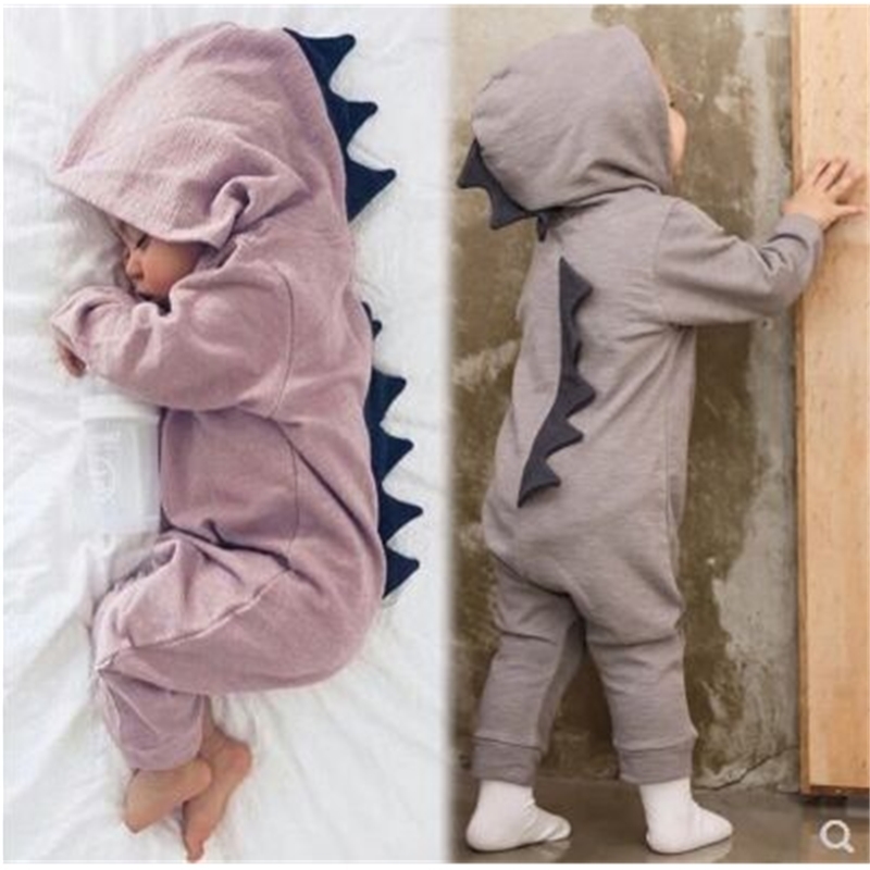 Geckatte Funny Autumn Winter Dinosaur Cute Romper Girl Clothes Solid Boy Clothes Babygirl Onesie New Born Baby 201027