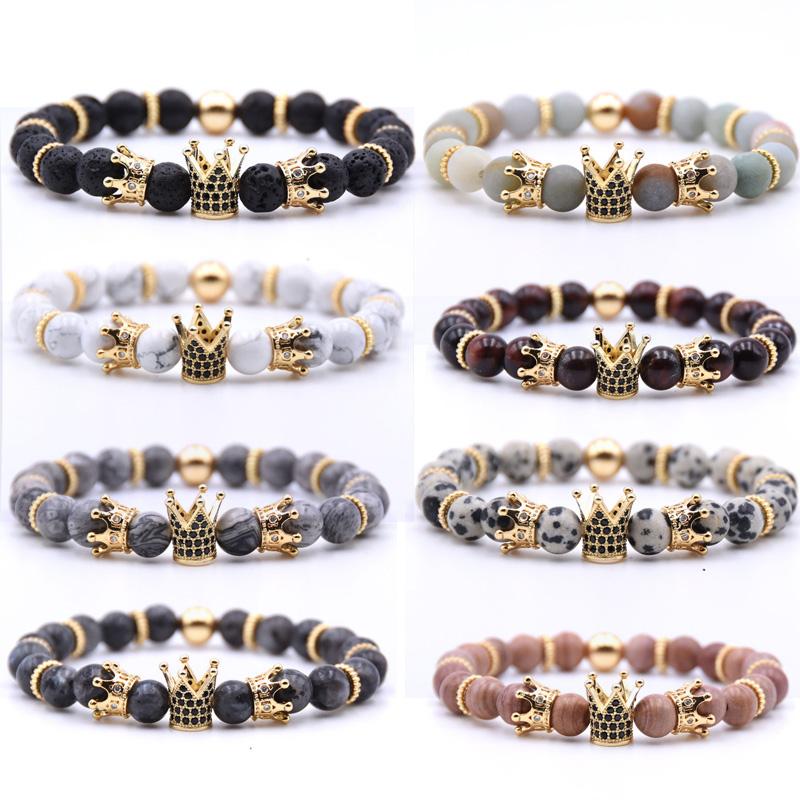 Multicolor Support FBA Drop Shipping Natural Volcanic Rock Handmade Beaded Bracelet Inlaid Zircon Crown Fashion Charm Bracelet
Multicolor Support FBA Drop Shipping Natural Volcanic Rock Handmade Beaded Bracelet Inlaid Zircon Crown Fashion Charm Bracelet