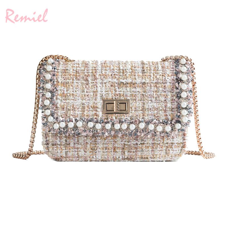 Remiel Women Handbags 2021 New High quality Qoolen Small Square bag Women's Designer Handbag Pearl Chain Shoulder Messenger bags, Beige
Remiel Women Handbags 2021 New High quality Qoolen Small Square bag Women's Designer Handbag Pearl Chain Shoulder Messenger bags, Beige
