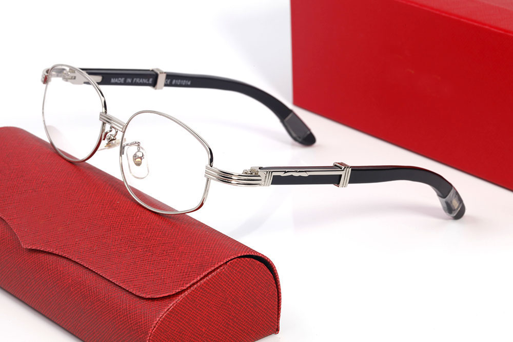 Buffalo Designer Sunglasses For Women Mens 2022 Brand Vintage Retro Oval Sun Glasses Woman Tiny wire Silver Alloy Black Wave Wooden Eyeglasses with box Lunettes
