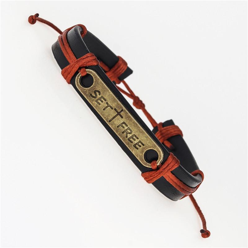 Tennis Vintage Casual Bronze Freedom Word Happy Celebrate Faith Leather Bracelets Charm Black Multilayer Braid Wrap
Tennis Vintage Casual Bronze Freedom Word Happy Celebrate Faith Leather Bracelets Charm Black Multilayer Braid Wrap