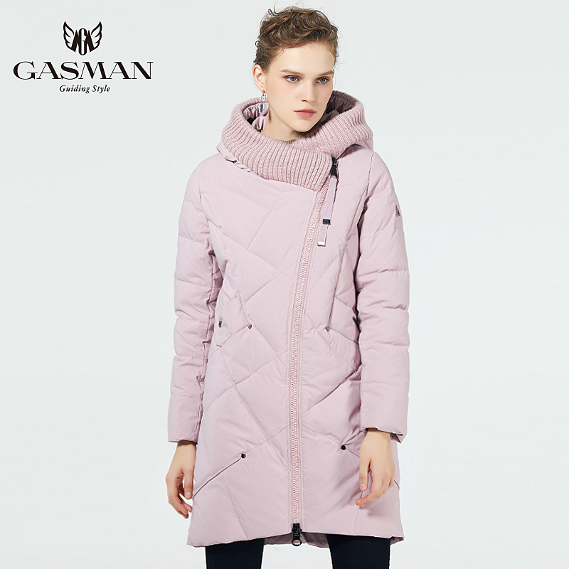 GASMAN Women's Hooded Warm Jacket Winter Long Fashion Coat Hooded Warm Parkas Pluse Size Female Winter Collection 1902 201017