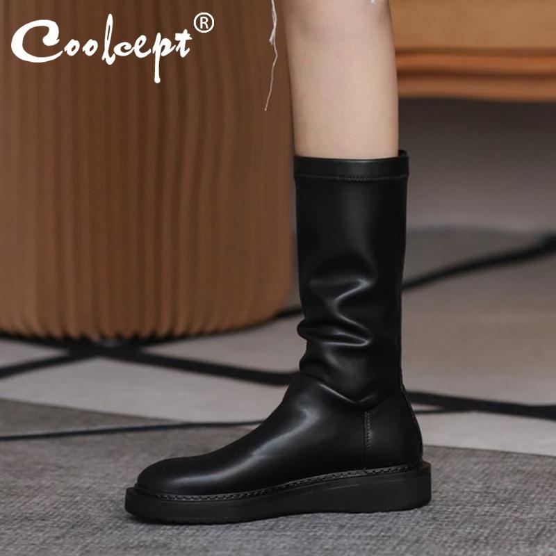Coolcept New Women Half Short Boots Flat Heel Women Mid Calf Boots Fashion Winter Autumn Shoes Ladies Footwear Size 33-42, Black
Coolcept New Women Half Short Boots Flat Heel Women Mid Calf Boots Fashion Winter Autumn Shoes Ladies Footwear Size 33-42, Black