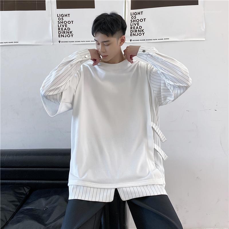 Men Stripe Shirt Long Sleeve Splice Pullover Sweatshirt Male Women Streetwear Hip Hop Loose Casual White Black Hoodie Sweatshirt1, H09 black
Men Stripe Shirt Long Sleeve Splice Pullover Sweatshirt Male Women Streetwear Hip Hop Loose Casual White Black Hoodie Sweatshirt1, H09 black