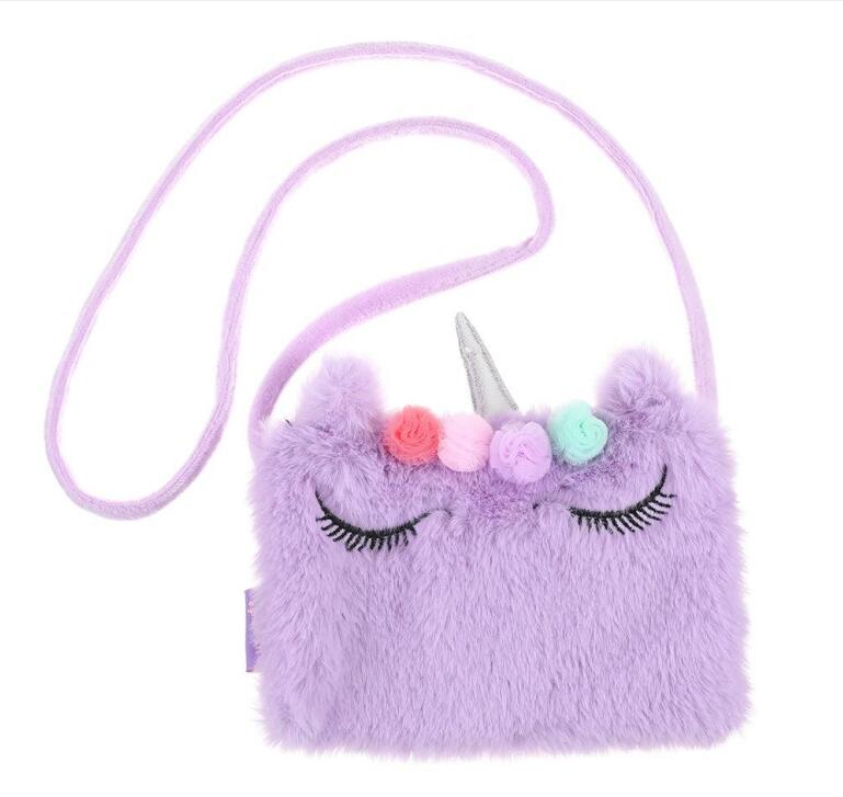 Unicorn Stuffed Cartoon Coin Purse Bag Kid Kindergarten Girl Cosmetic Bag Beach Cross Body Storage Cute Makeup Bag
