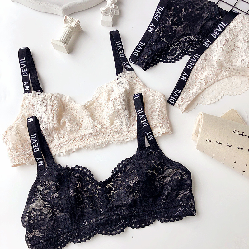 Triangular cup ultrathin full lace wire free Bralette sets Letter Shoulder Belt transparent lingerie suits sexy underwear Y200708, Beige
Triangular cup ultrathin full lace wire free Bralette sets Letter Shoulder Belt transparent lingerie suits sexy underwear Y200708, Beige
