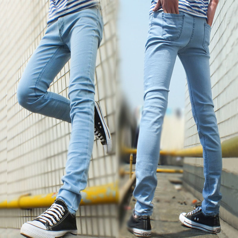 Wholesale Fashion Summer thin Double zipper skinny teenagers boys black show thin hip hop streetwear Pencil jeans men 28-34 201223