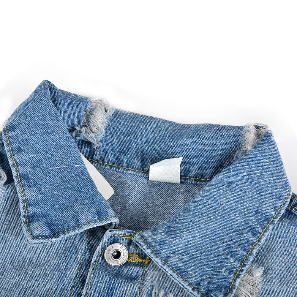 Jackets Vintage Womens Hole Destroyed Short Denim Coat Autumn Girls Cropped Coats and Jackets Women chaqueta mujer D25 201112
