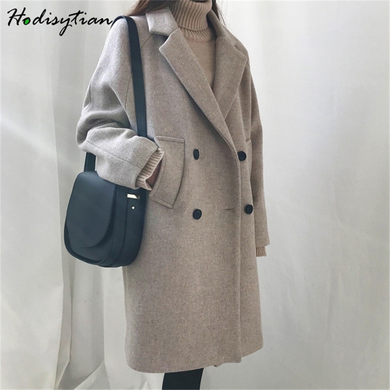 Hodisytian Winter Fashion Women Wool Blends Loose Double Breasted Coat Casual Elegant Cotton Solid Thick Femme Cashmere Overcoat 201104, Ivory
Hodisytian Winter Fashion Women Wool Blends Loose Double Breasted Coat Casual Elegant Cotton Solid Thick Femme Cashmere Overcoat 201104, Ivory