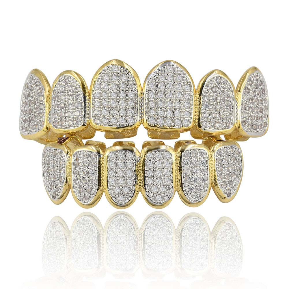 Hip Hop Grillz Men Women Street Fashion Grade Quality Bling Zirconia Micro Paved Teeth Braces Luxury 18K Gold Plating Copper Dental Grills
Hip Hop Grillz Men Women Street Fashion Grade Quality Bling Zirconia Micro Paved Teeth Braces Luxury 18K Gold Plating Copper Dental Grills