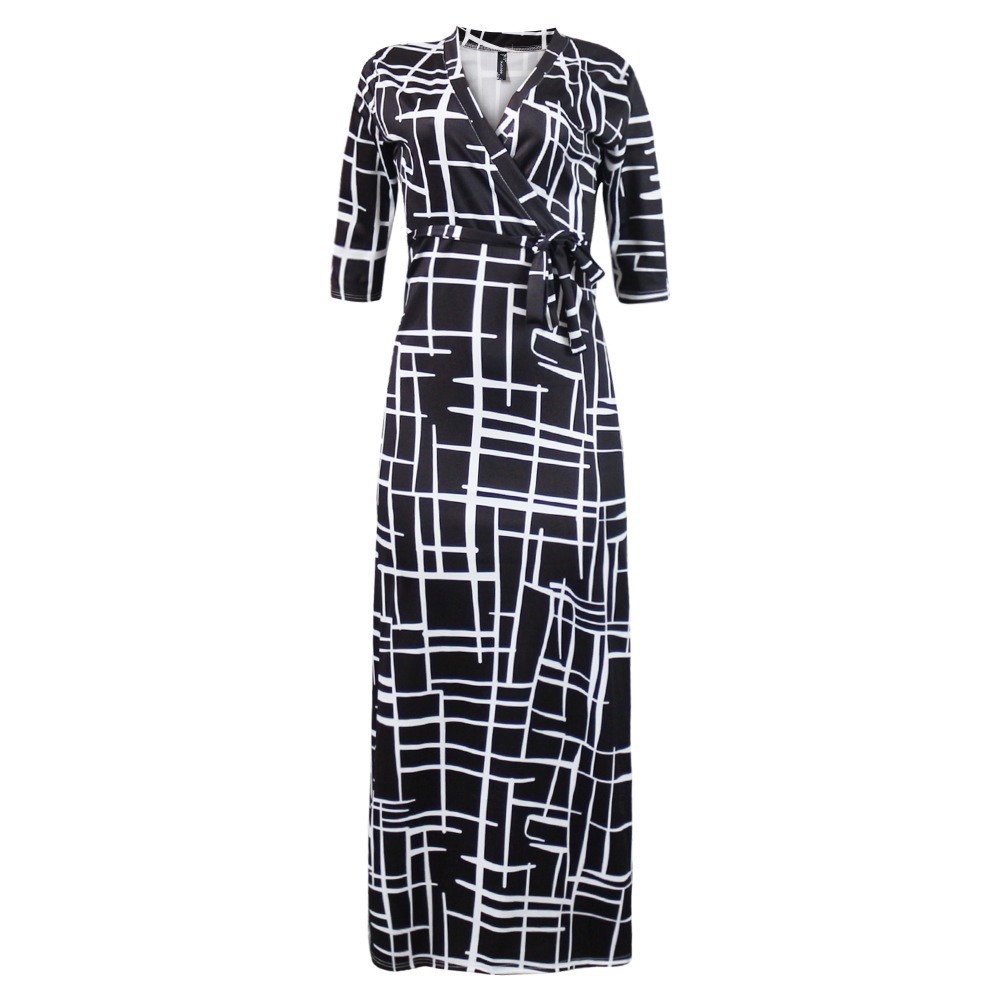 HAOOHU Plus Size black Bohemian Long Dress Women Autumn Winter Tunic Maxi Beach Dress gold Female Floor-Length Vestido T200320