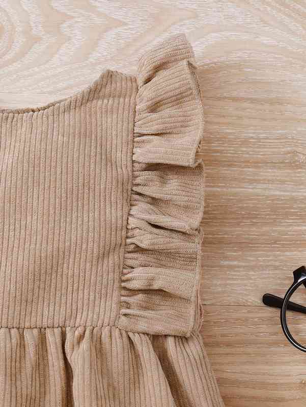 Baby Ruffle Trim Corduroy Jumpsuit SHE