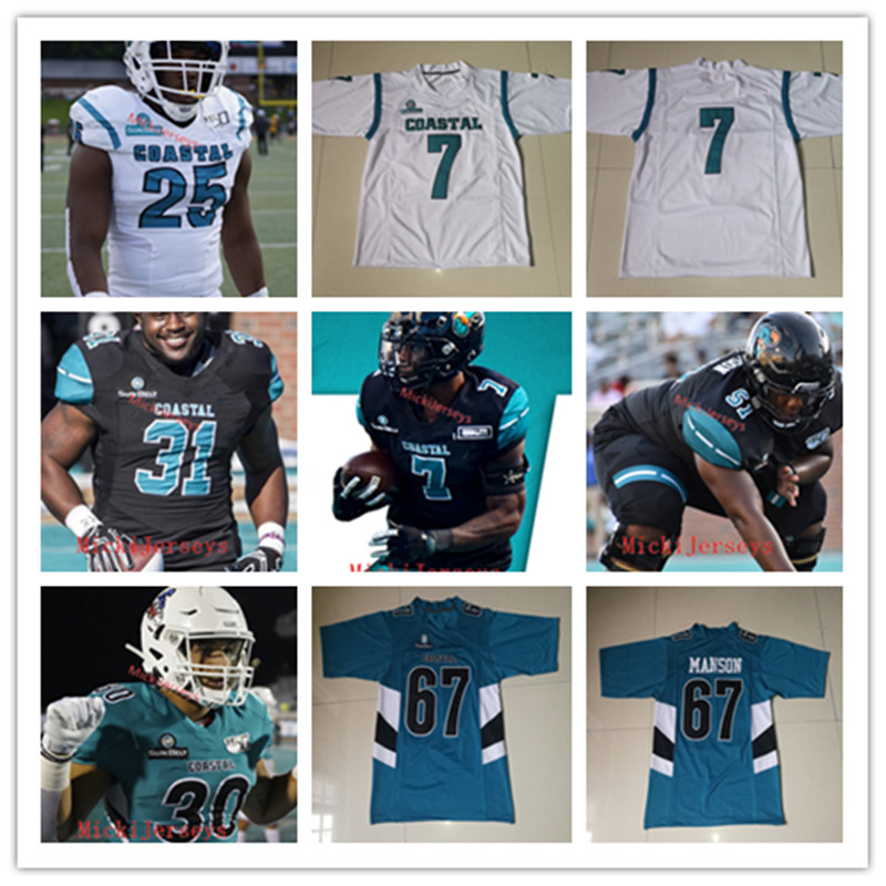 Custom Coastal Carolina Chanticleers Tarron Jackson Grayson McCall CJ. Marable Isaiah Likely Jaivon Heiligh Coastal Carolina Football Jersey, Black
Custom Coastal Carolina Chanticleers Tarron Jackson Grayson McCall CJ. Marable Isaiah Likely Jaivon Heiligh Coastal Carolina Football Jersey, Black