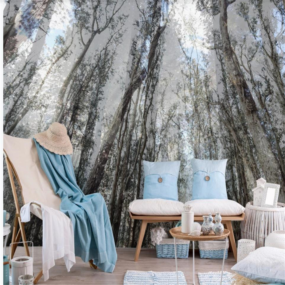 3d stereoscopic wallpaper Tree forest big tree wallpapers living room background wall decoration
