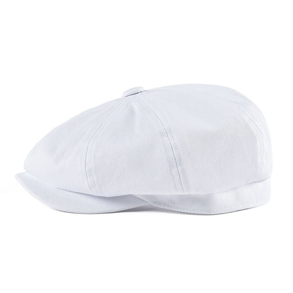 BOTVELA White Newsboy Cap Men's Twill Cotton Hat Women's Baker Boy Caps Retro Big Headpiece Large Hats Cabbie Apple Beret 003 T200715