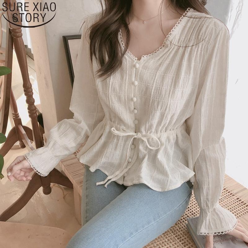 2021 Women White Long Sleeve Blouse Korean Style Vintage Womens Tops and Blouses Cardigan Tops Clothes Shirts Autumn Blusas 9590
2021 Women White Long Sleeve Blouse Korean Style Vintage Womens Tops and Blouses Cardigan Tops Clothes Shirts Autumn Blusas 9590