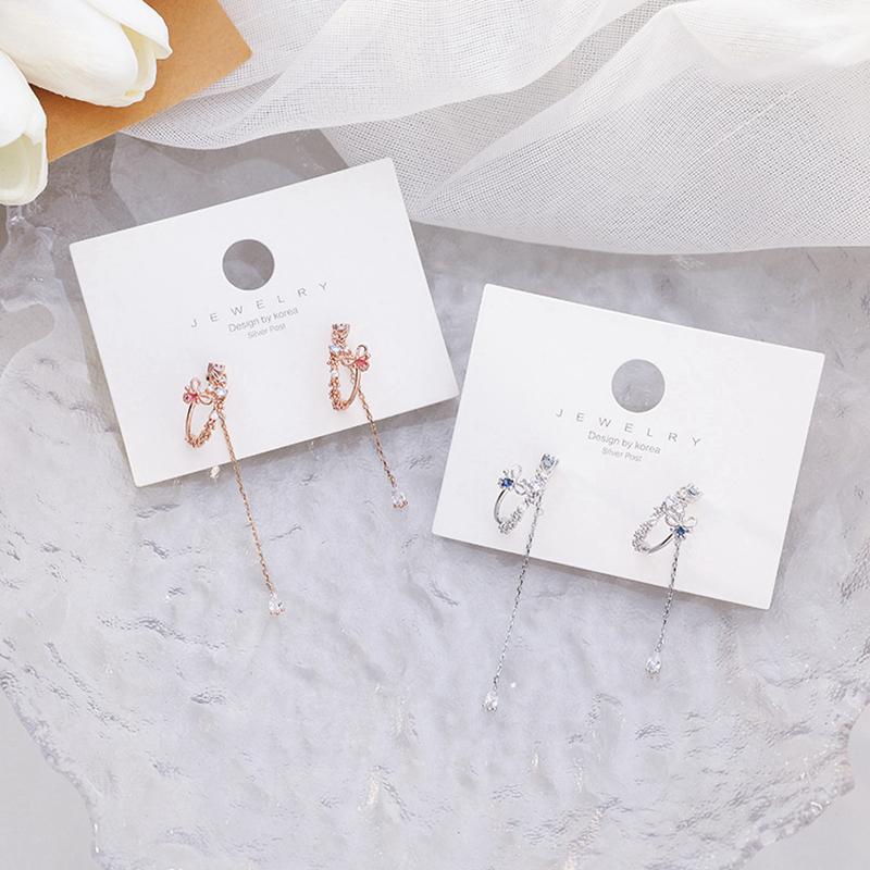 Korean Micro-inlaid Zircon Butterfly Flower Long Drop Earrings For Women Girls Asymmetric Tassel Pendientes Jewelry Gifts 2020
Korean Micro-inlaid Zircon Butterfly Flower Long Drop Earrings For Women Girls Asymmetric Tassel Pendientes Jewelry Gifts 2020