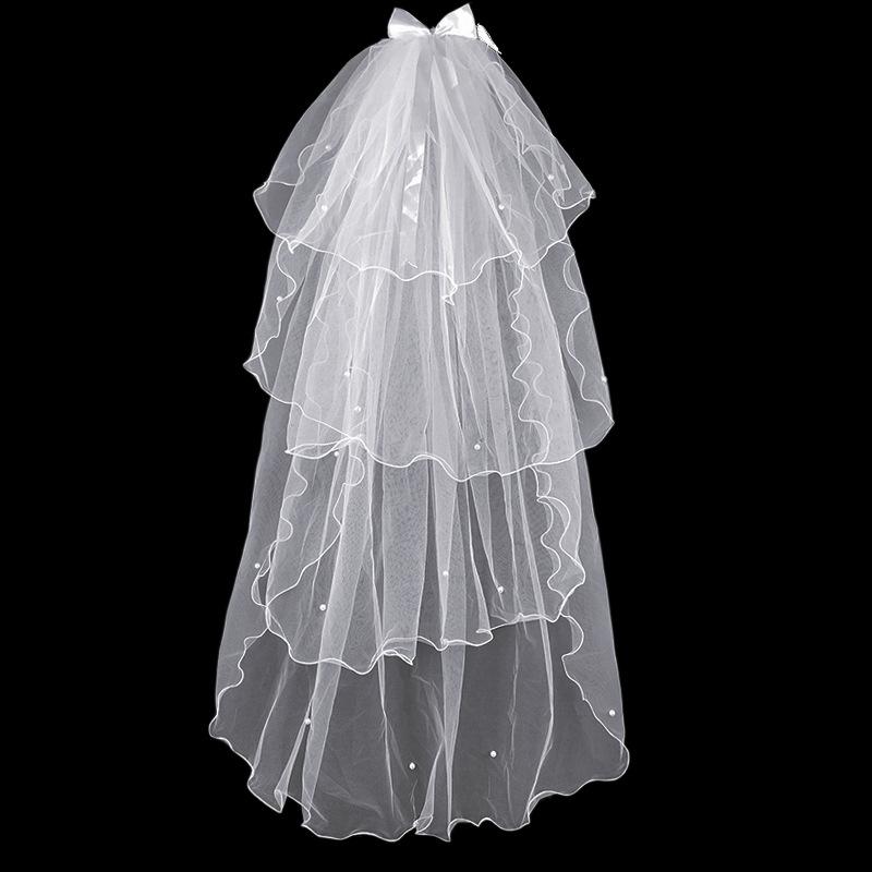 Sweet Short Tulle Wedding Veils 4 Layers With Pearl Bow White Ivory Bridal Veil for Bride for Marriage Wedding Accessories
Sweet Short Tulle Wedding Veils 4 Layers With Pearl Bow White Ivory Bridal Veil for Bride for Marriage Wedding Accessories