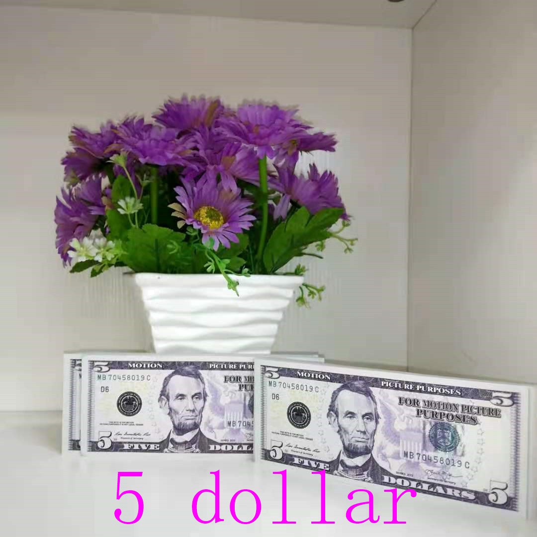 5 Dollar fake money play bills bank note counting prop festive party Games toys collections 100pcs/pack
5 Dollar fake money play bills bank note counting prop festive party Games toys collections 100pcs/pack