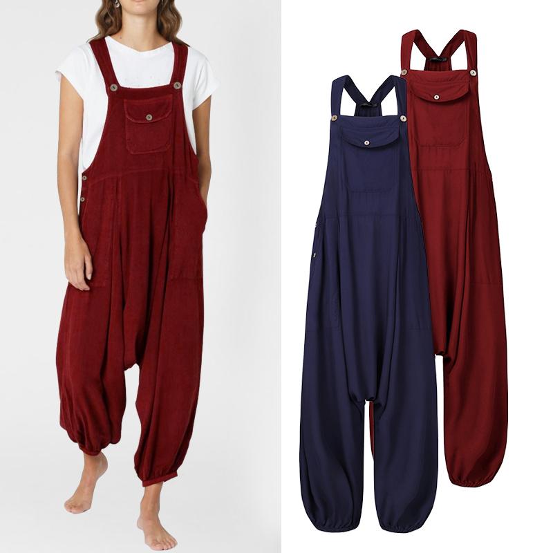 Celmia Rompers Women Drop-Crotch Vintage Jumpsuits Casual Sleeveless Harem Pants Pockets Loose Suspender Plus Size Overalls 5XL, Navy
Celmia Rompers Women Drop-Crotch Vintage Jumpsuits Casual Sleeveless Harem Pants Pockets Loose Suspender Plus Size Overalls 5XL, Navy