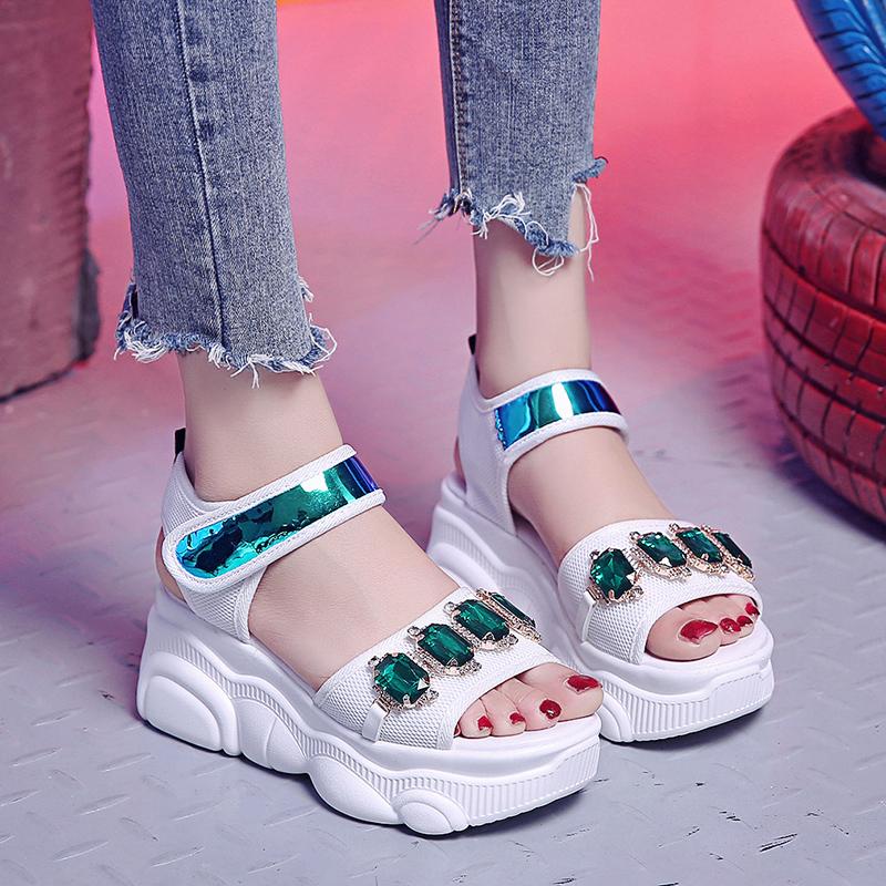 New Arrival 2021 Summer Platform Sandals Women 7CM Wedges Thick Bottom Casual Shoes Comfortable White Black Rhinestone Sandals
New Arrival 2021 Summer Platform Sandals Women 7CM Wedges Thick Bottom Casual Shoes Comfortable White Black Rhinestone Sandals