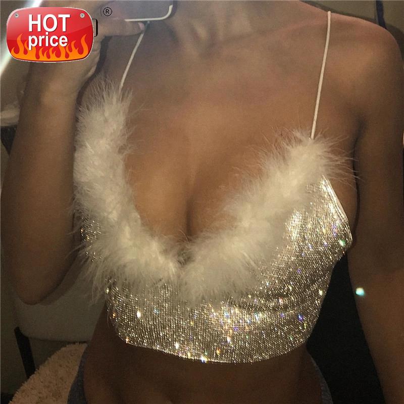 Sexy Deep V Neck Camis Women Spaghetti Strap Hairy Shiny Diamante Backless Fashion Crop Top Party Night Club Camisole For Lady #QJ5l, White
Sexy Deep V Neck Camis Women Spaghetti Strap Hairy Shiny Diamante Backless Fashion Crop Top Party Night Club Camisole For Lady #QJ5l, White