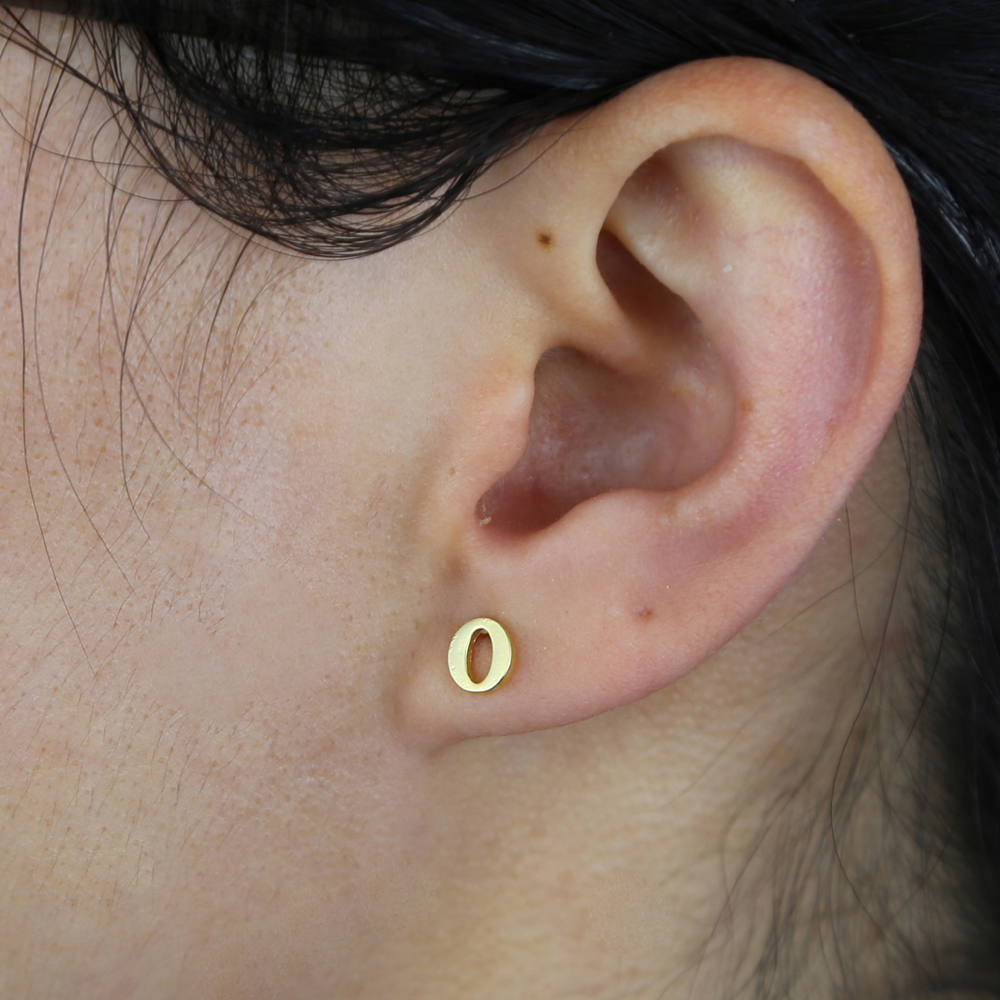 Real 925 Sterling Silver Mini Small Letter Stud Earring 26 Alphabet Initial Earring Diy Name Letter Gold Color Cute Stud Fashion Jewelry