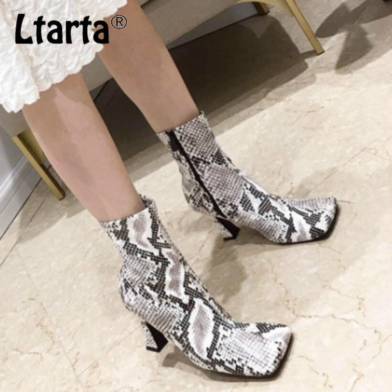 LTARTA 2020 Women's Fashion Mid Calf Heel Boot High Heel Thin Heeled Side Zipper Snakeskin Color Matching Ankle Boots -669-1, Black
LTARTA 2020 Women's Fashion Mid Calf Heel Boot High Heel Thin Heeled Side Zipper Snakeskin Color Matching Ankle Boots -669-1, Black