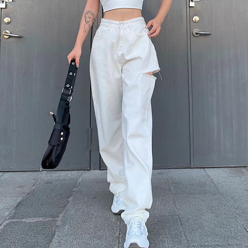 White Streetwear Women Hole Ripped Jeans High Waist Trousers Casual Straight Leg Jeans Woman Cargo Pants Baggy Harajuku
White Streetwear Women Hole Ripped Jeans High Waist Trousers Casual Straight Leg Jeans Woman Cargo Pants Baggy Harajuku
