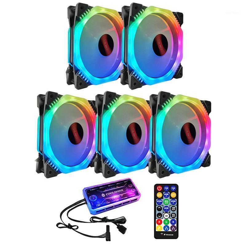 COOLMOON RGB Computer Case Fan, 12cm Silent Polygon + Music Controller Computer Cooling Fan CPU Cooling Fan (5 PCS)1
COOLMOON RGB Computer Case Fan, 12cm Silent Polygon + Music Controller Computer Cooling Fan CPU Cooling Fan (5 PCS)1