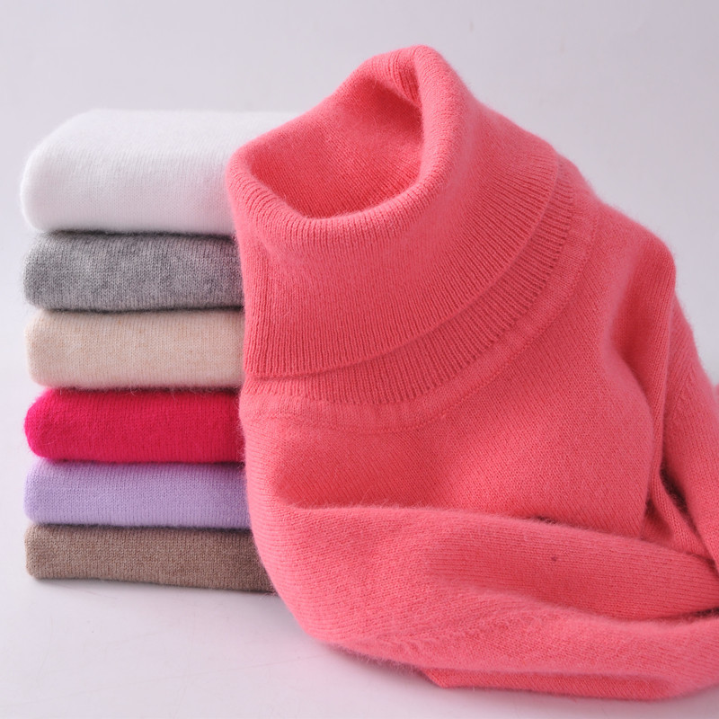 Women's flat high-turn Slim autumn and winter models were thin thick sweater head solid color short sweater wome 201023