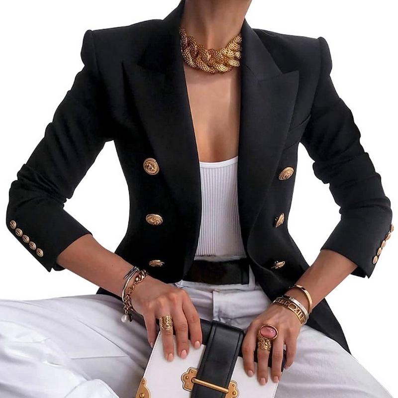Blazer Women Office Jacket Double Breasted Harajuku Blazer Slim Fitting Female Coat Office Ladies Outfit AAA Discount for in-store purchases