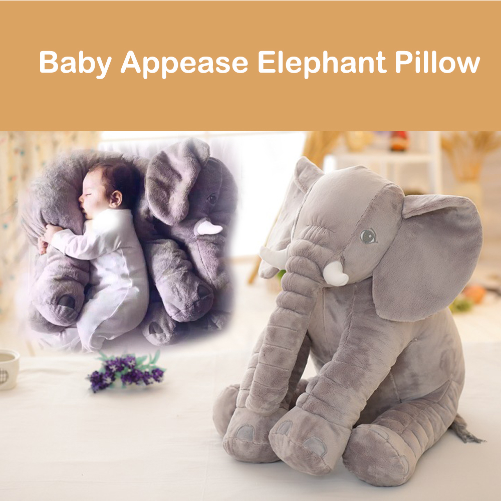 Baby Elephant Appease Pillow Kid Sleeping Back Cushion Cartoon Plush Stuffed Pillow Christmas Gift for Baby Girls Boy Gift LJ201014