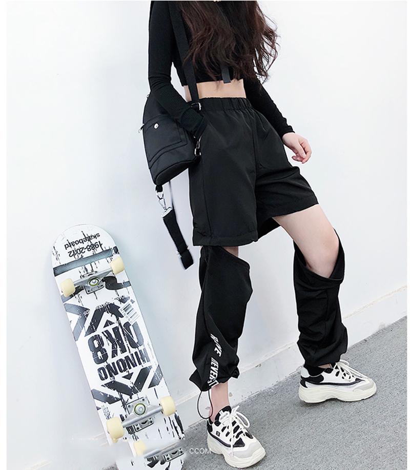 Spring Women Overalls Cargo Pants Unisex Hip Hop Ankle-Length Loose Pants Harajuku Plus Size Zipper knee High waist Haren Pants 201109