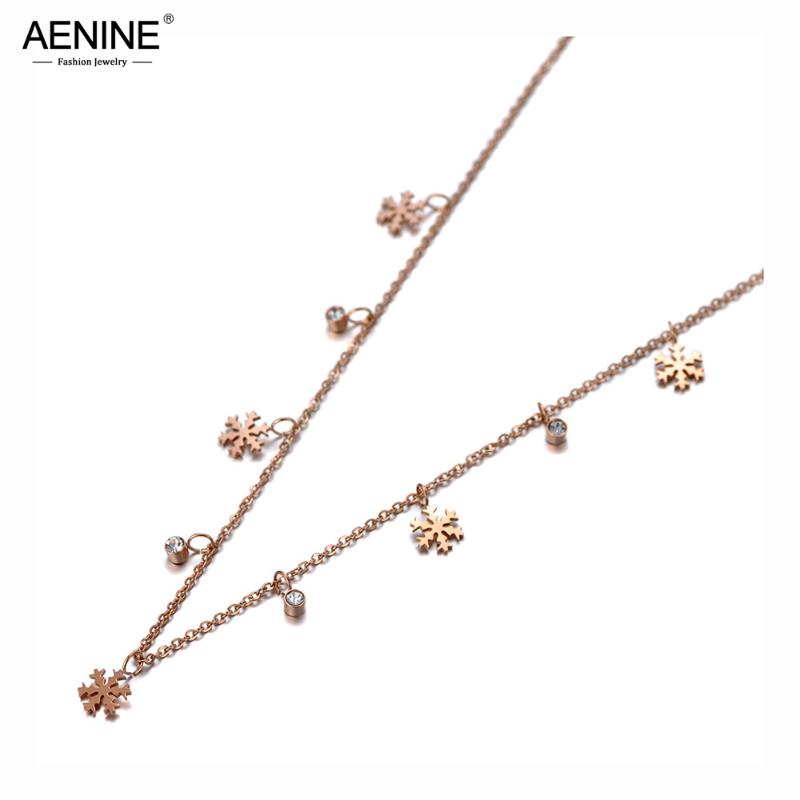 Chokers AENINE Original Design Titanium Stainless Steel Snowflake Charm Choker Necklaces Bohemia CZ Crystal Necklace For Women AN20011
Chokers AENINE Original Design Titanium Stainless Steel Snowflake Charm Choker Necklaces Bohemia CZ Crystal Necklace For Women AN20011