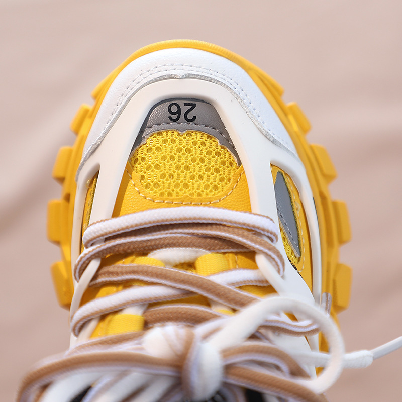 Autumn New Kids Sport Sneakers Children Casual Sneakers Baby Girls Mesh Running Shoes Boys Brand Black Chunky Sneakers Trainers C1002