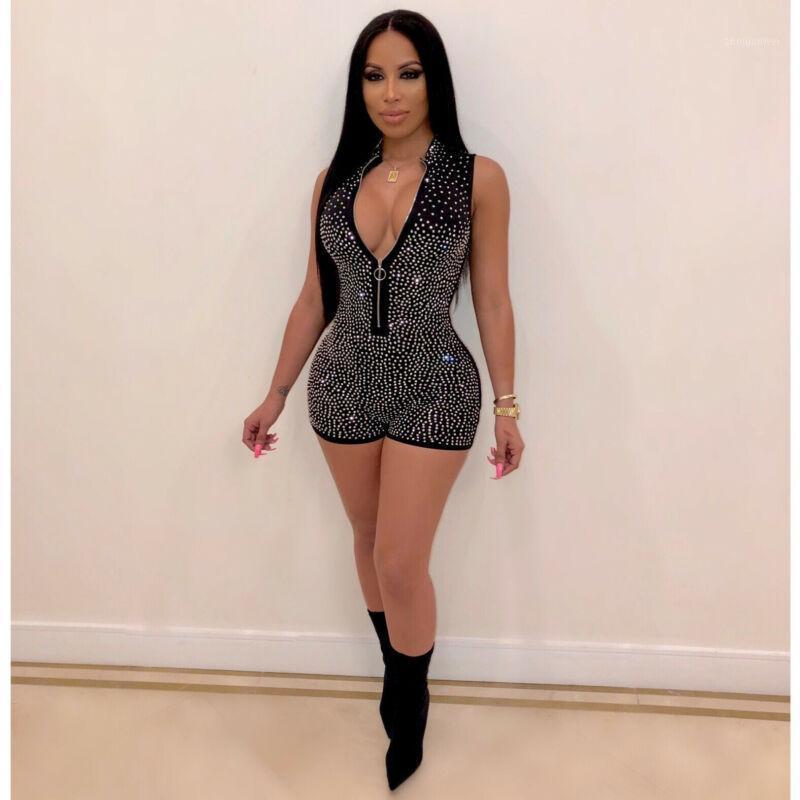 Women' Jumpsuits & Rompers 2021 Female Jumpsuit Ladies Sexy Zip Shining Romper Sleeveless Bodycon Playsuit Clubwear, Black
Women' Jumpsuits & Rompers 2021 Female Jumpsuit Ladies Sexy Zip Shining Romper Sleeveless Bodycon Playsuit Clubwear, Black
