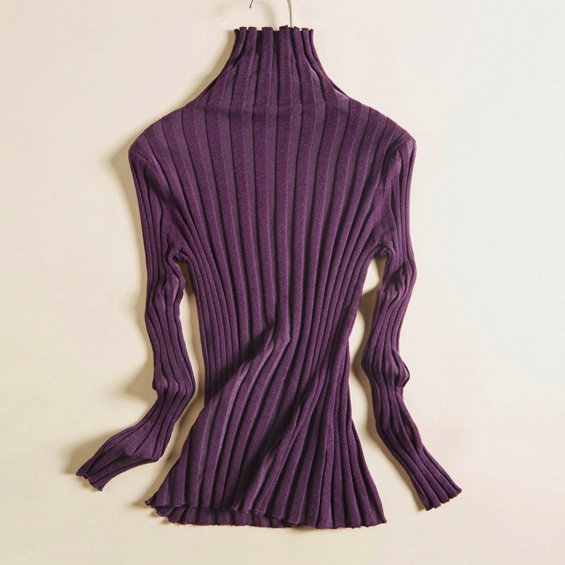 SuyaDream Women Turtleneck Ribs Pullovers Solid Slim Fit Sweaters 70%Silk 15%Cashmere 15%Nylon Fall Winter Knit Top 201225