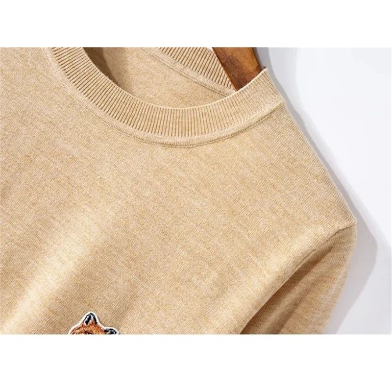 Women Sweater Early Autumn Embroidery Loose Round Neck Long Sleeve Pullover Sweater 201017
